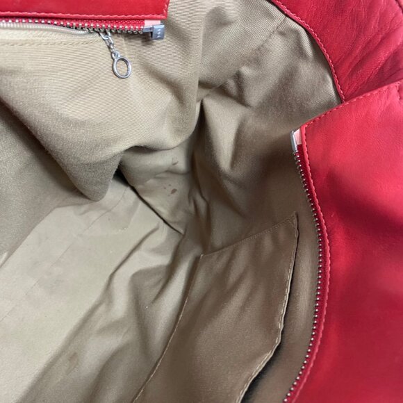 COACH Classic RED Leather Gallery East West Tote F12525 Satchel w/ Hang Tag Fob - Picture 8 of 16